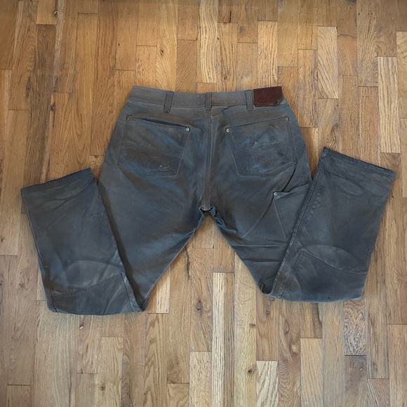 Red Clouds Collective - GN.01 WAXED CANVAS FITTED WORK PANT - HAVANA - Picture 2 of 6